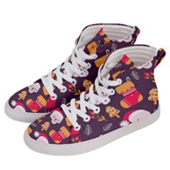 Pattern Christmas Funny Women s Hi-top Skate Sneakers by Vaneshart