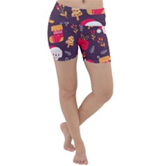 Pattern Christmas Funny Lightweight Velour Yoga Shorts