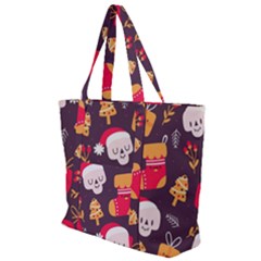 Pattern Christmas Funny Zip Up Canvas Bag