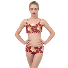 Colorful Funny Christmas Pattern Dog Puppy Layered Top Bikini Set