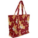 Colorful Funny Christmas Pattern Dog Puppy Zip Up Canvas Bag View2