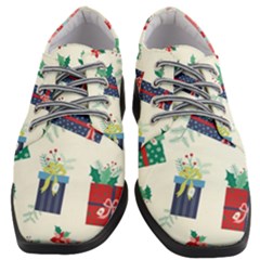 Christmas Gifts Pattern With Flowers Leaves Women Heeled Oxford Shoes by Vaneshart