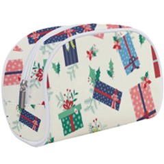 Christmas Gifts Pattern With Flowers Leaves Makeup Case (large) by Vaneshart