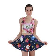 Colorful Funny Christmas Pattern Mini Skirt by Vaneshart