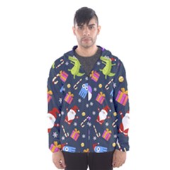 Colorful Funny Christmas Pattern Men s Hooded Windbreaker by Vaneshart