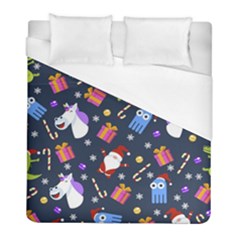 Colorful Funny Christmas Pattern Duvet Cover (full/ Double Size) by Vaneshart