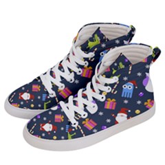 Colorful Funny Christmas Pattern Men s Hi-top Skate Sneakers by Vaneshart