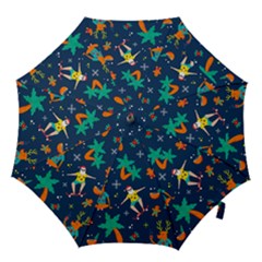 Colorful Funny Christmas Pattern Hook Handle Umbrellas (medium) by Vaneshart