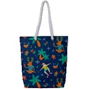 Colorful Funny Christmas Pattern Full Print Rope Handle Tote (Small) View1