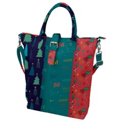 Hand Drawn Christmas Pattern Collection Buckle Top Tote Bag by Vaneshart