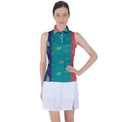 Hand Drawn Christmas Pattern Collection Women s Sleeveless Polo Tee by Vaneshart