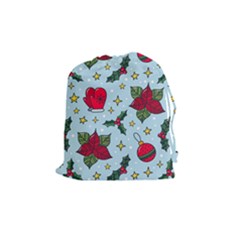 Colorful Funny Christmas Pattern Drawstring Pouch (medium) by Vaneshart