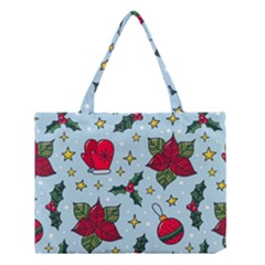 Colorful Funny Christmas Pattern Medium Tote Bag by Vaneshart