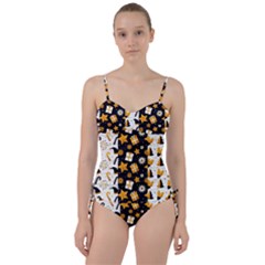 Black Golden Christmas Pattern Collection Sweetheart Tankini Set by Vaneshart