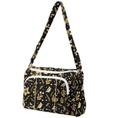 Golden Christmas Pattern Collection Front Pocket Crossbody Bag by Vaneshart