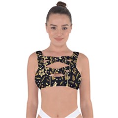 Golden Christmas Pattern Collection Bandaged Up Bikini Top by Vaneshart