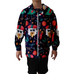 Colorful Funny Christmas Pattern Kids  Hooded Windbreaker