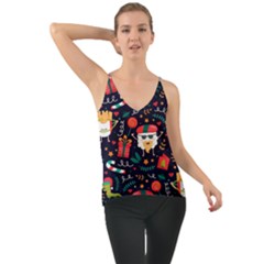 Colorful Funny Christmas Pattern Chiffon Cami by Vaneshart