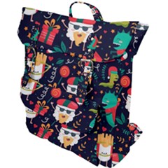 Colorful Funny Christmas Pattern Buckle Up Backpack by Vaneshart