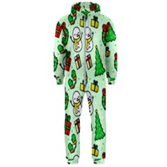 Colorful Funny Christmas Pattern Cartoon Hooded Jumpsuit (men)  by Vaneshart