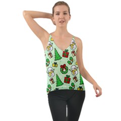 Colorful Funny Christmas Pattern Cartoon Chiffon Cami by Vaneshart