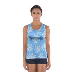 Hand Drawn Snowflakes Seamless Pattern Sport Tank Top  by Vaneshart