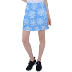 Hand Drawn Snowflakes Seamless Pattern Tennis Skirt by Vaneshart