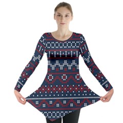 Christmas Concept With Knitted Pattern Long Sleeve Tunic  by Vaneshart