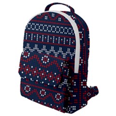 Christmas Concept With Knitted Pattern Flap Pocket Backpack (small) by Vaneshart