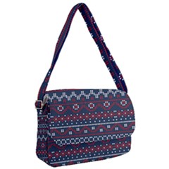 Christmas Concept With Knitted Pattern Courier Bag by Vaneshart