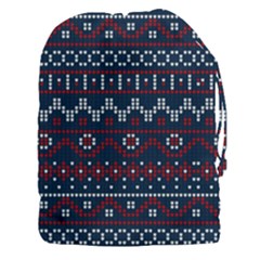 Christmas Concept With Knitted Pattern Drawstring Pouch (3xl) by Vaneshart