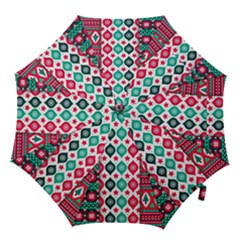 Flat Design Christmas Pattern Collection Hook Handle Umbrellas (small) by Vaneshart