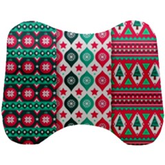 Flat Design Christmas Pattern Collection Head Support Cushion by Vaneshart