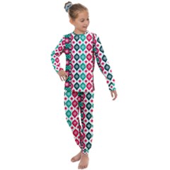 Flat Design Christmas Pattern Collection Kids  Long Sleeve Set  by Vaneshart