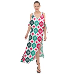 Flat Design Christmas Pattern Collection Maxi Chiffon Cover Up Dress by Vaneshart