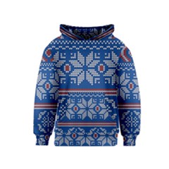 Beautiful Knitted Christmas Pattern Kids  Pullover Hoodie by Vaneshart