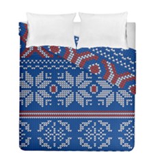 Beautiful Knitted Christmas Pattern Duvet Cover Double Side (full/ Double Size) by Vaneshart