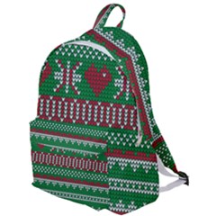 Knitted Christmas Pattern Green Red The Plain Backpack by Vaneshart