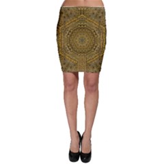 Golden Star And Starfall In The Sacred Starshine Bodycon Skirt by pepitasart