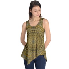 Golden Star And Starfall In The Sacred Starshine Sleeveless Tunic by pepitasart