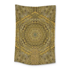 Golden Star And Starfall In The Sacred Starshine Small Tapestry by pepitasart