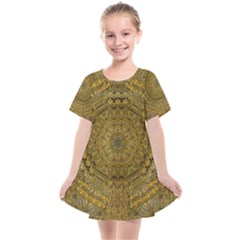 Golden Star And Starfall In The Sacred Starshine Kids  Smock Dress by pepitasart