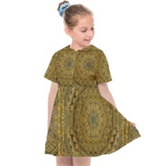 Golden Star And Starfall In The Sacred Starshine Kids  Sailor Dress by pepitasart