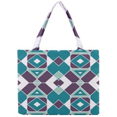 Teal And Plum Geometric Pattern Mini Tote Bag by mccallacoulture