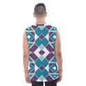 Teal and Plum Geometric Pattern Men s Basketball Tank Top View2