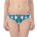 Teal and Plum Geometric Pattern Hipster Bikini Bottoms View1