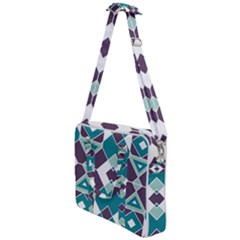 Teal And Plum Geometric Pattern Cross Body Office Bag by mccallacoulture