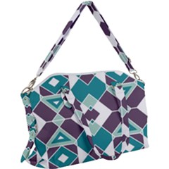 Teal And Plum Geometric Pattern Canvas Crossbody Bag by mccallacoulture