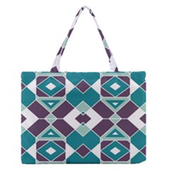 Teal And Plum Geometric Pattern Zipper Medium Tote Bag by mccallacoulture