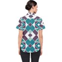 Teal and Plum Geometric Pattern Women s Short Sleeve Shirt View2